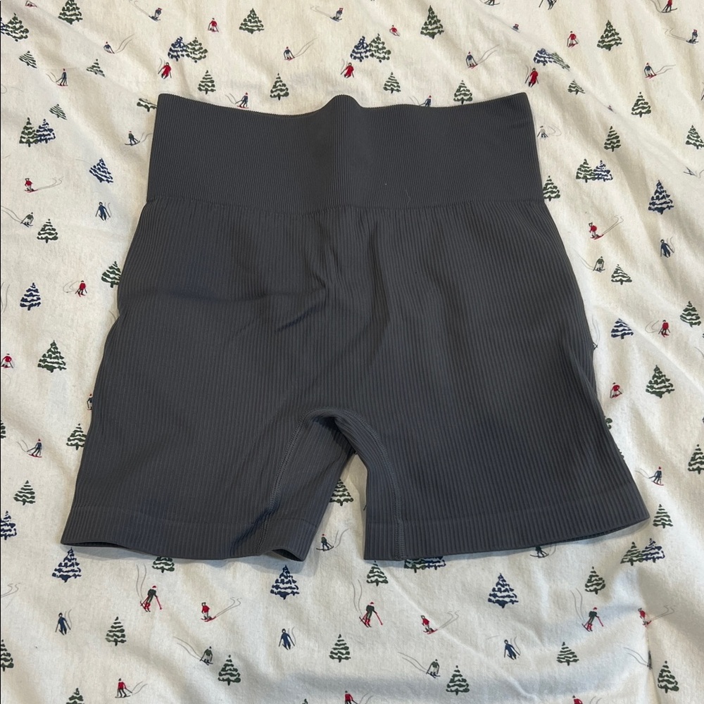 Women's Charcoal High-Rise Bike Shorts
